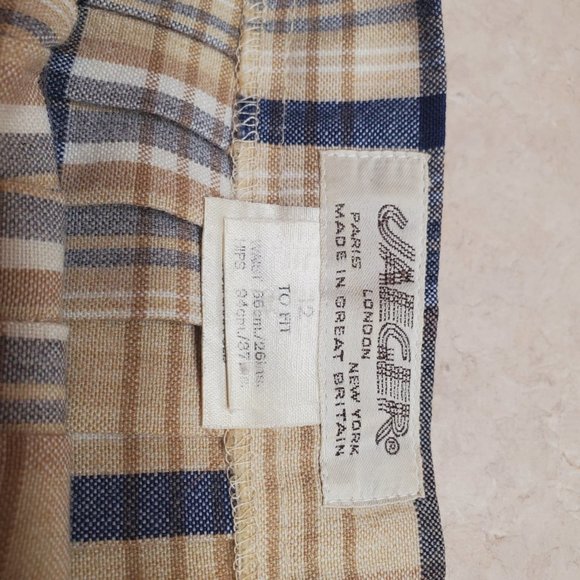 Jaeger Vintage 80s tartan plaid skirt pleated wool skirt tartan | Size 12| - Picture 4 of 5